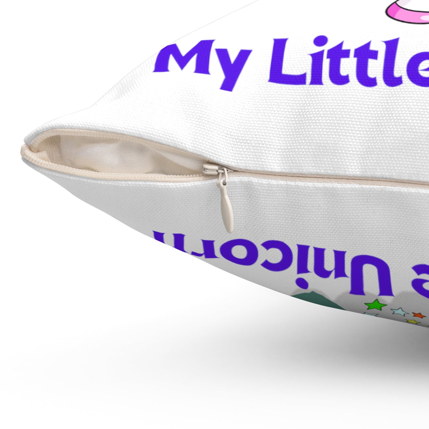 My Little Unicorn Love Spun Polyester Pillow White