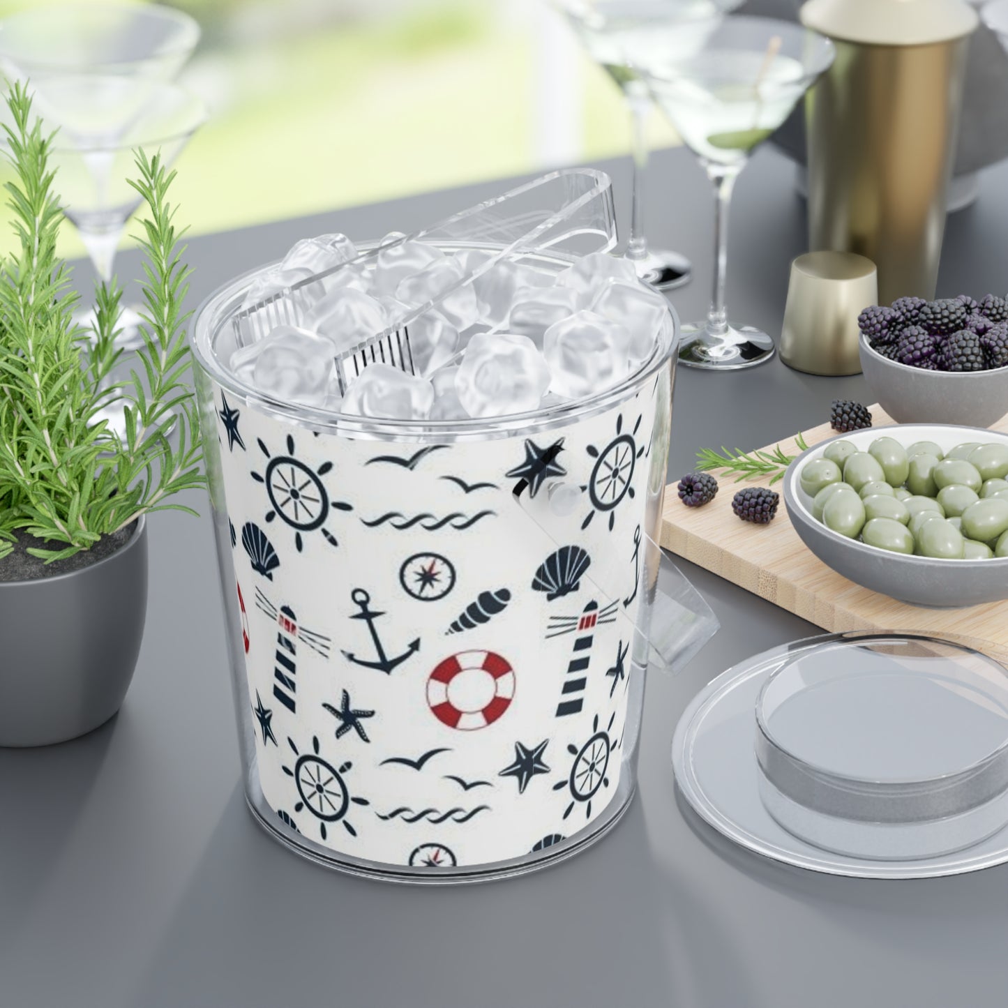 Ice Bucket with Tongs
