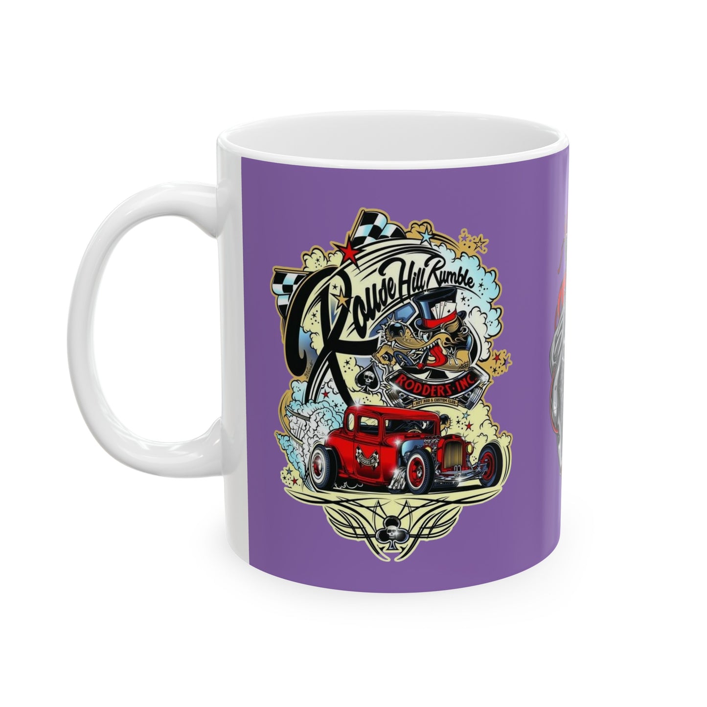 Roadsters Heart Engine Mug 11 Ounces Light Purple