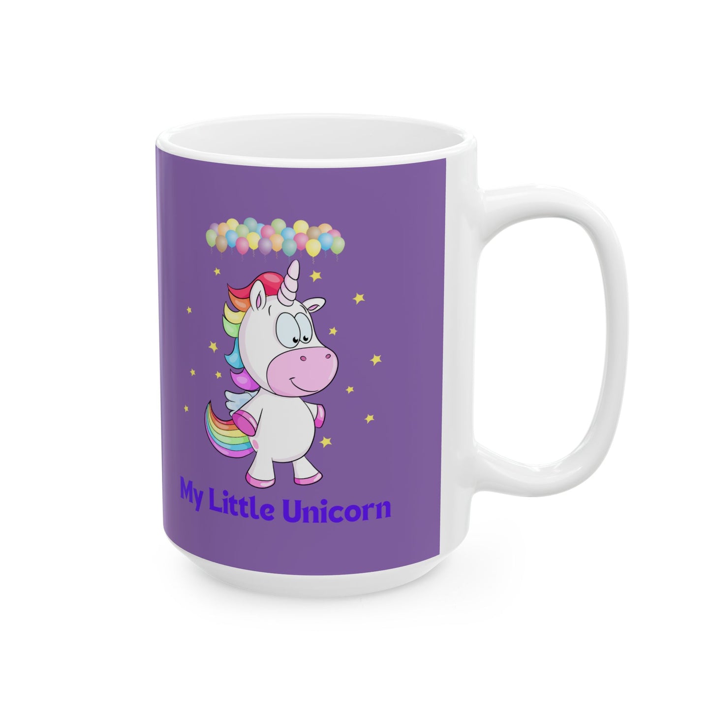 My Little Unicorn Balloons Mug 11-15 Ounces Light Purple