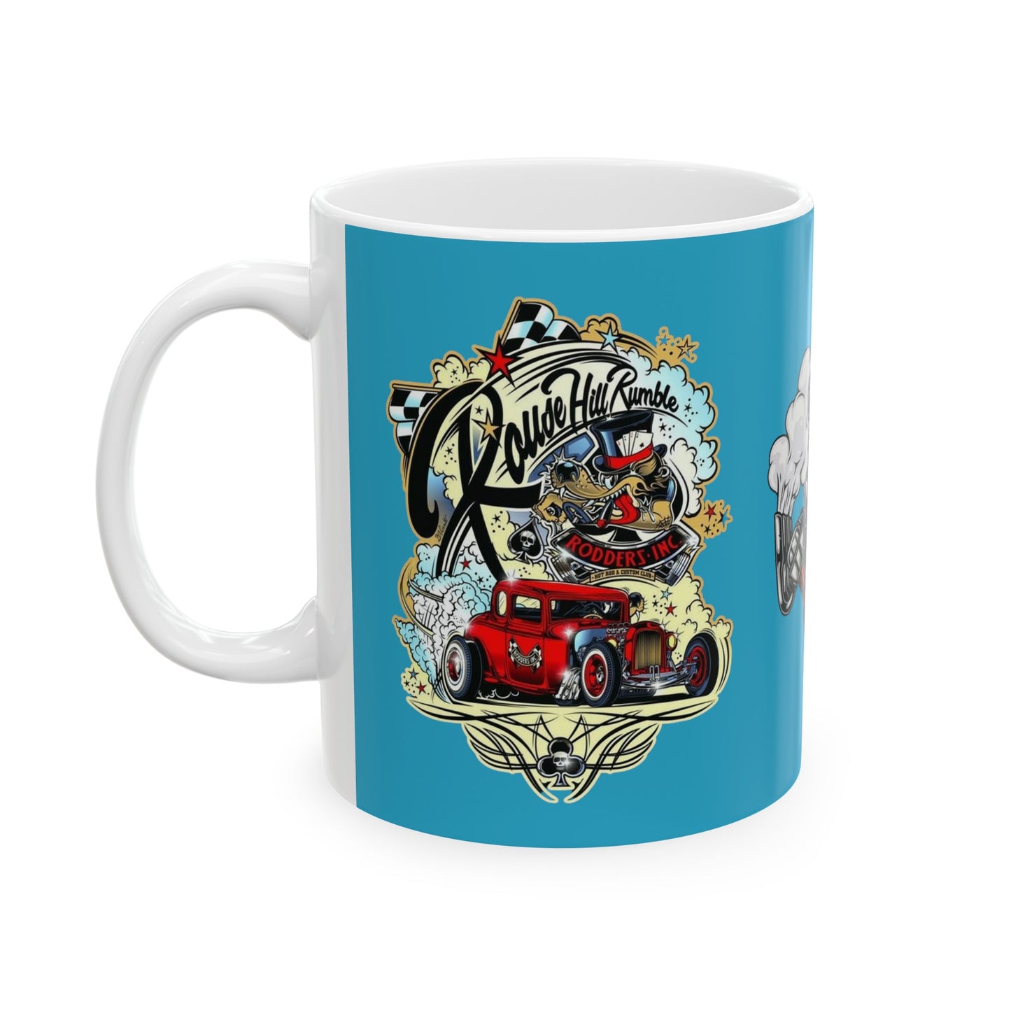 Roadsters Engine Mug 11 Ounces Turquoise