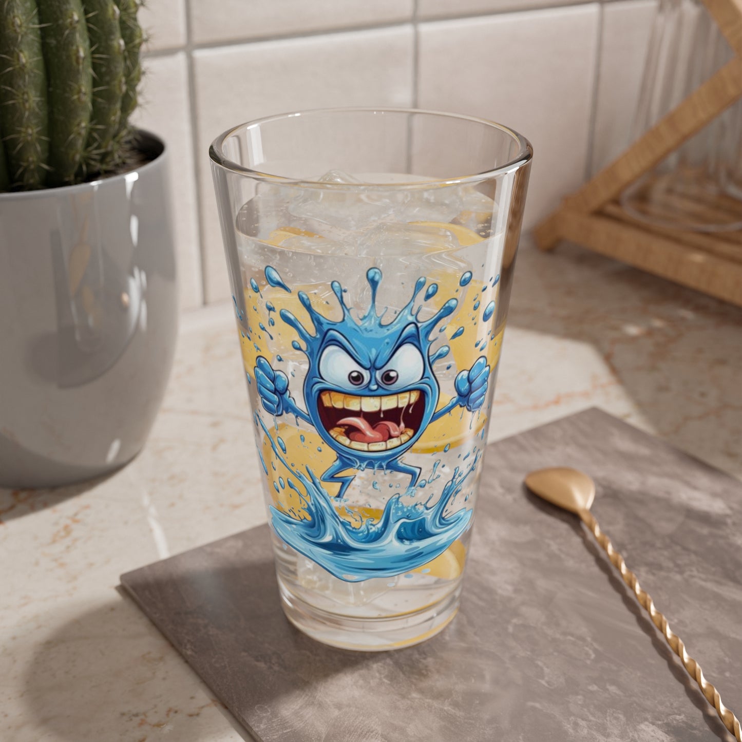 Angry Water Mixing Glass 16 Ounces White