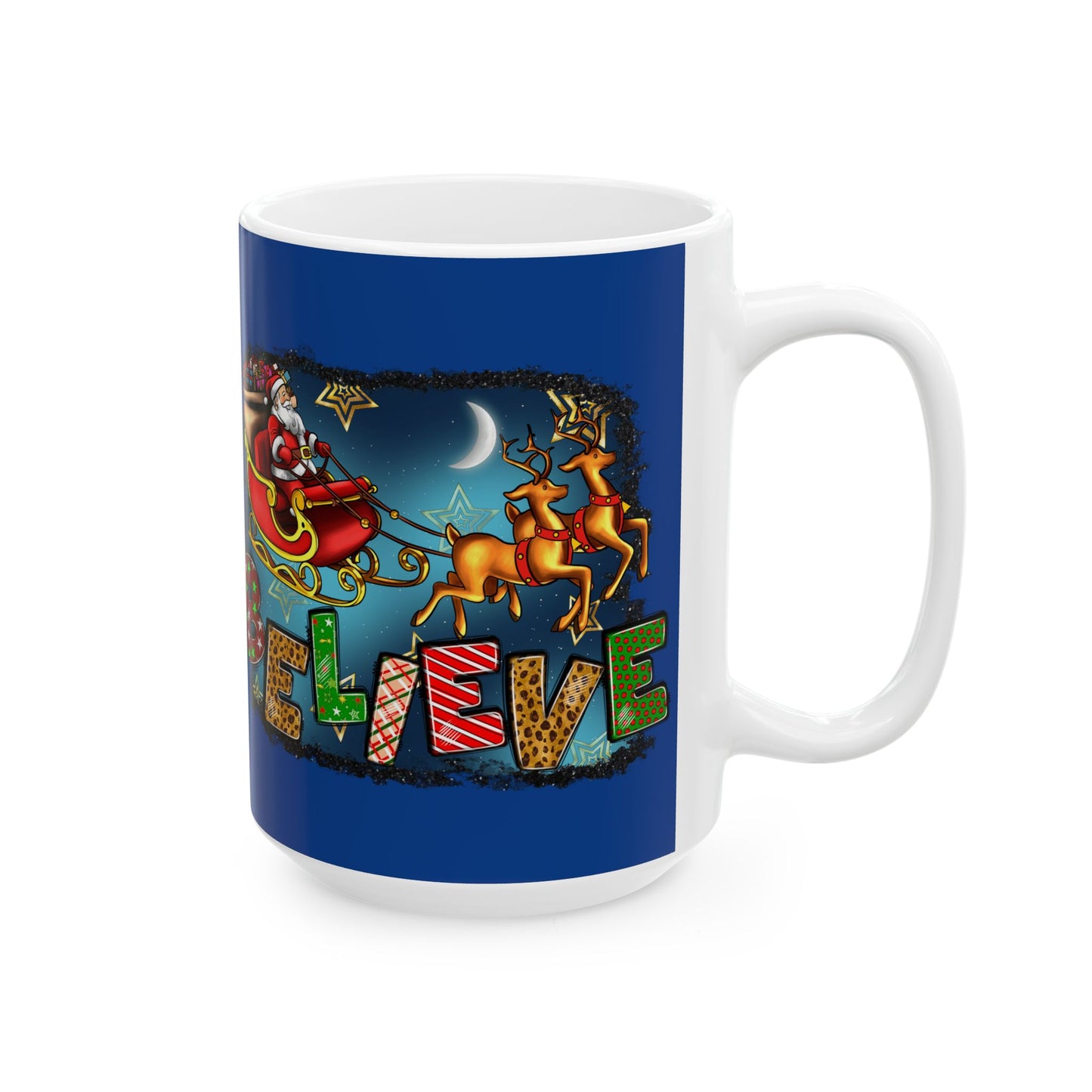 Merry Chritsmas Mug 11-15 Onces Dark Blue