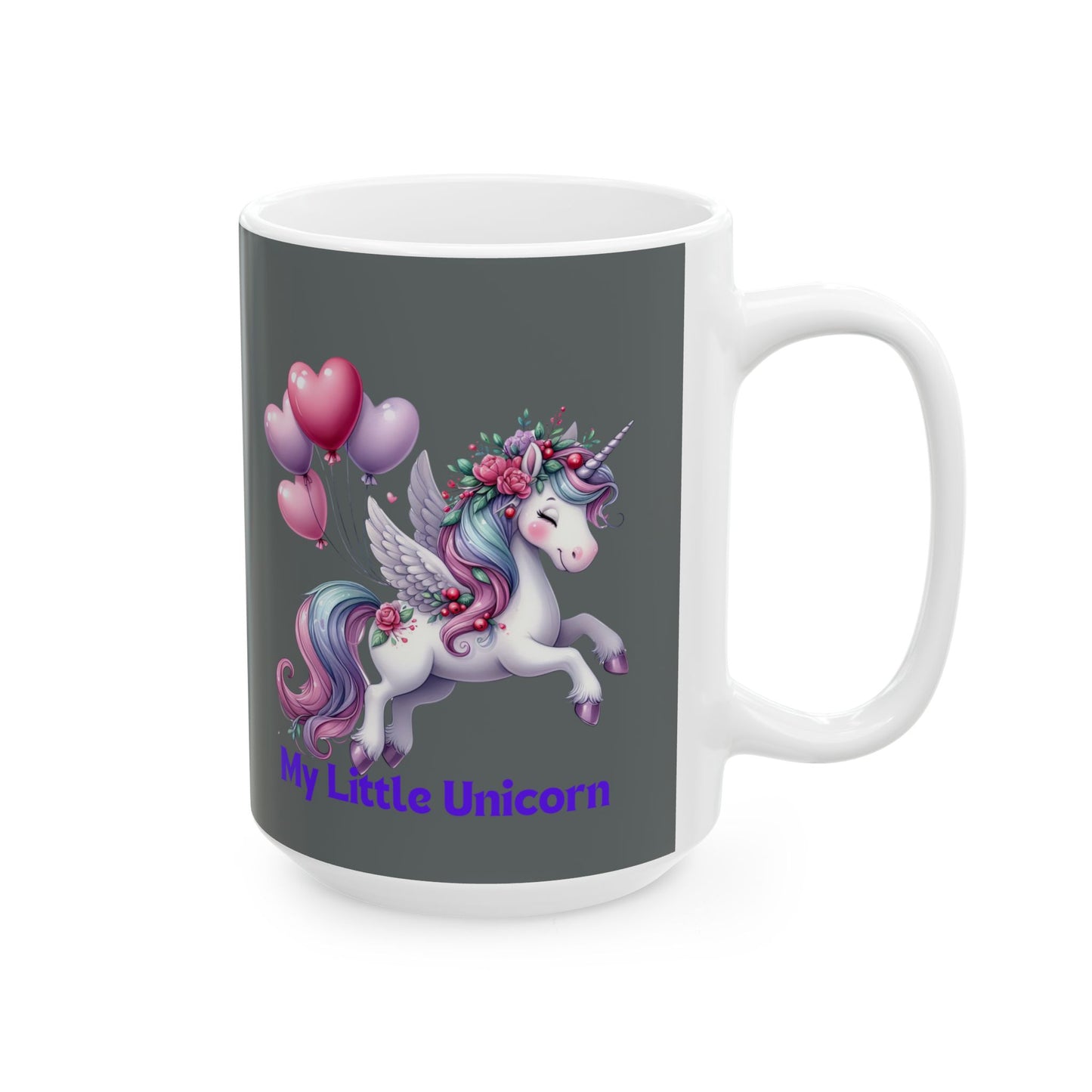 My Little Unicorn Horse Mug 11-15 Ounces Dark Grey