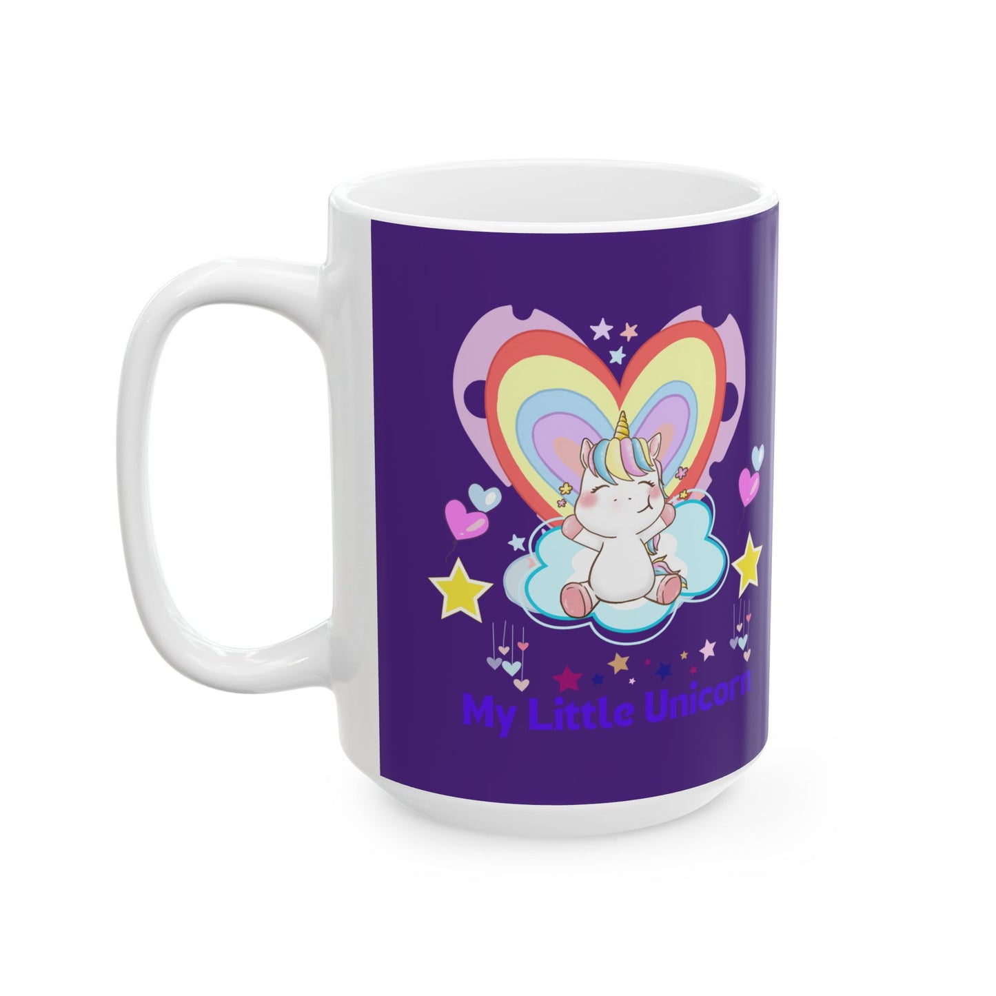 My Little Unicorn Balloons Mug 11-15 Ounces Purple