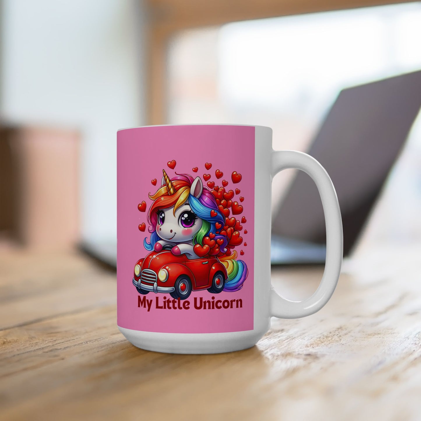 My Little Unicorn Red Car Mug 11-15 Ounces Pink