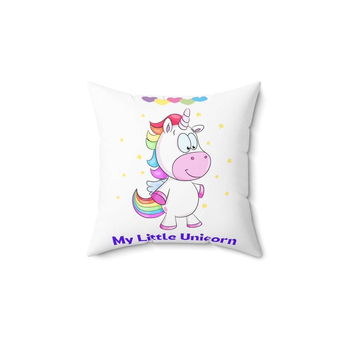 My Little Unicorn Love Spun Polyester Pillow White