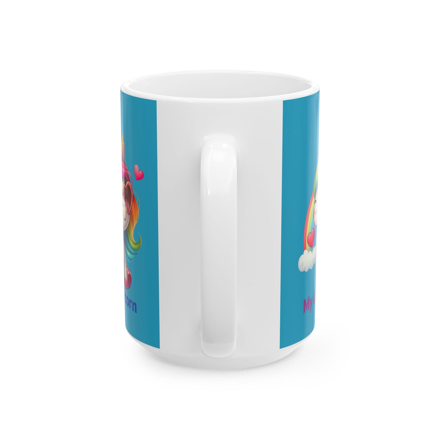 My Little Unicorn Rainbow Mug 11-15 Ounces Turquoise