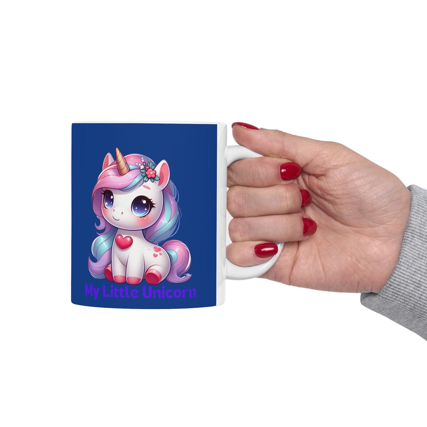 My Little Unicorn Heart Mug 11-15 Ounces Dark Blue
