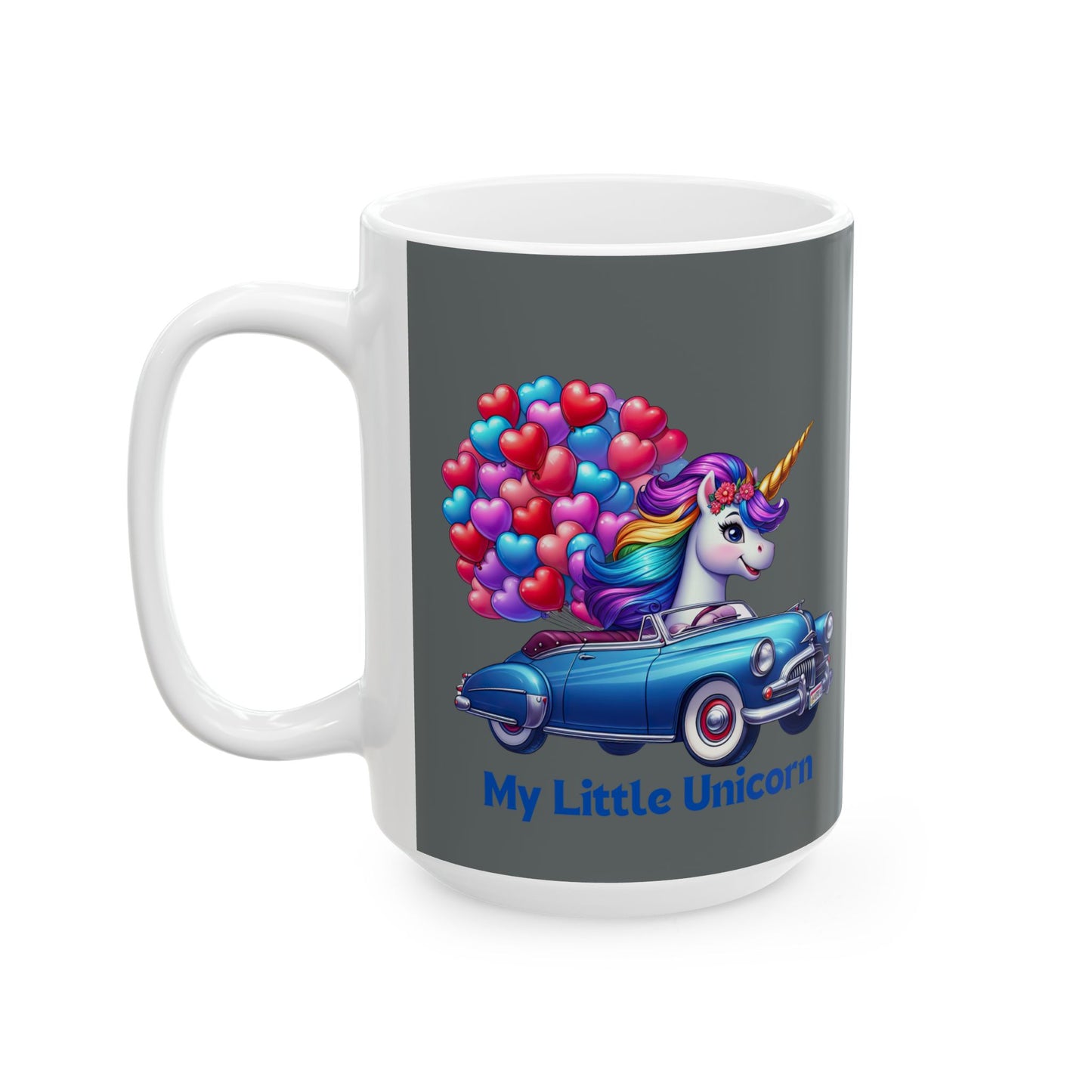 My Little Unicorn Horse Mug 11-15 Ounces Dark Grey