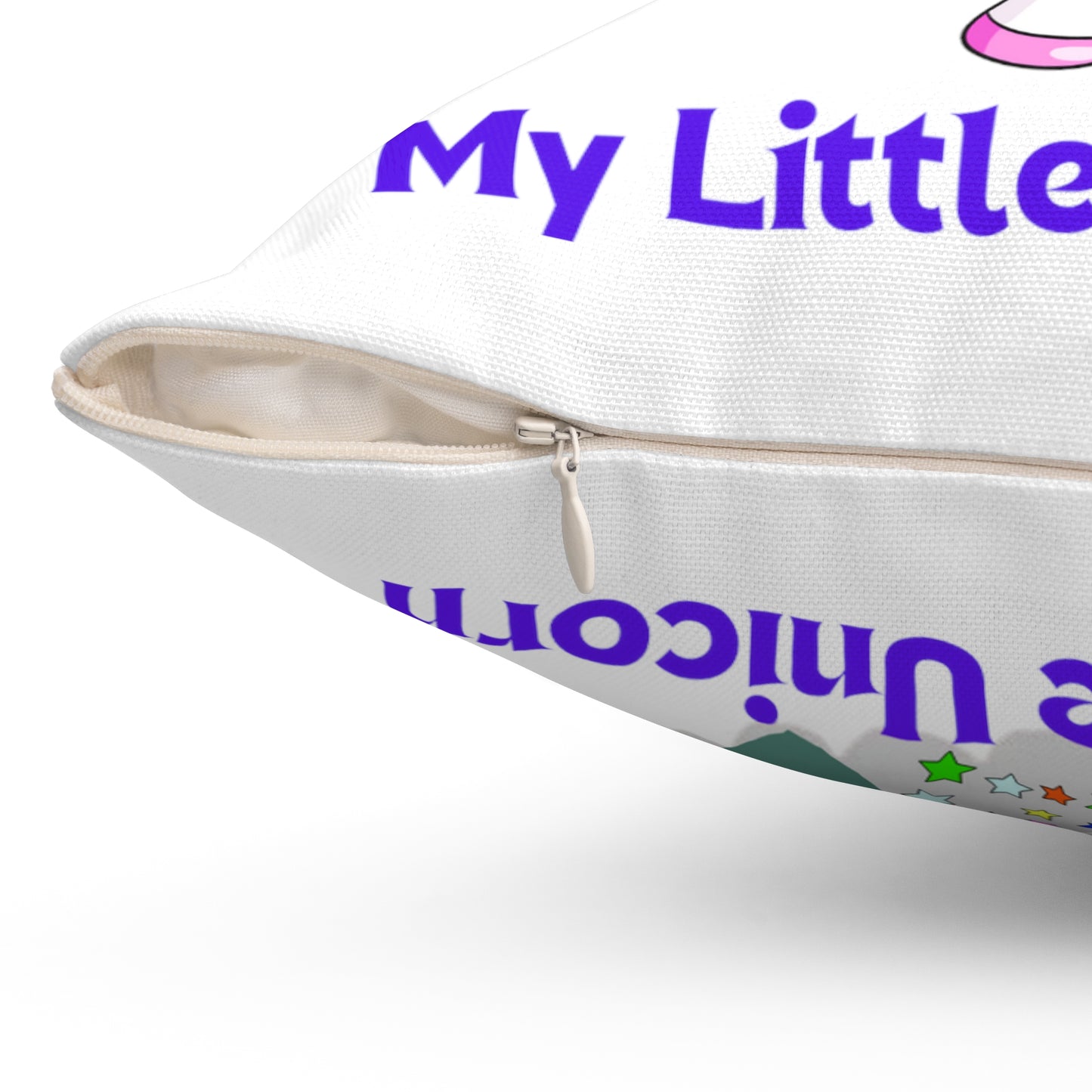 My Little Unicorn Love Spun Polyester Pillow White