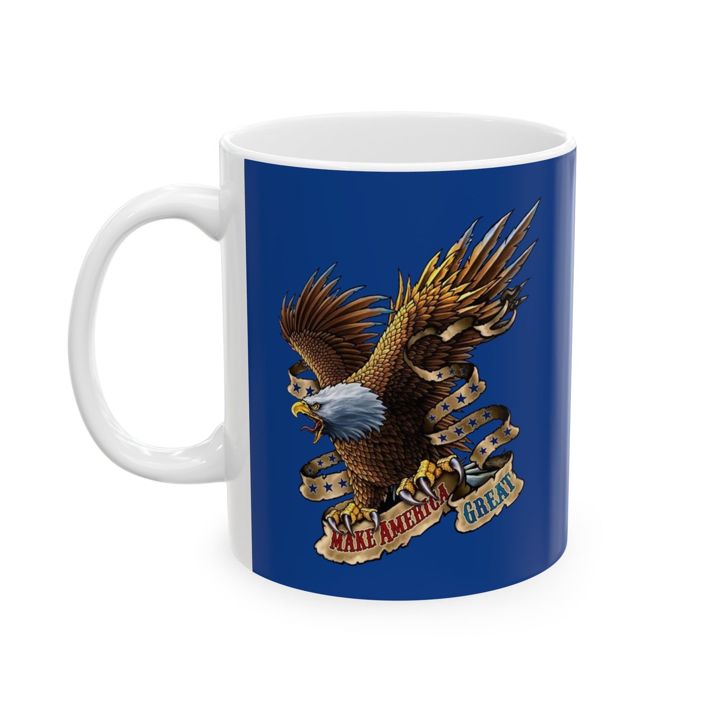 Eagle Make America Great Mug 11 Ounces Dark Blue