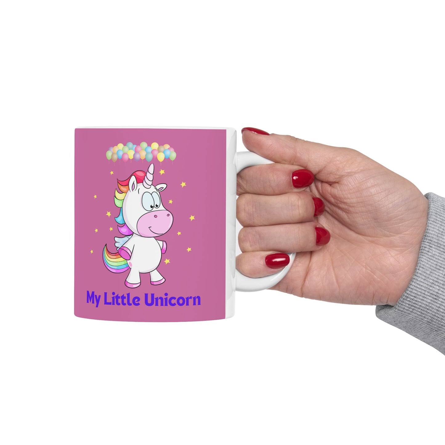 My Little Unicorn Balloons Mug 11-15 Ounces Light Pink