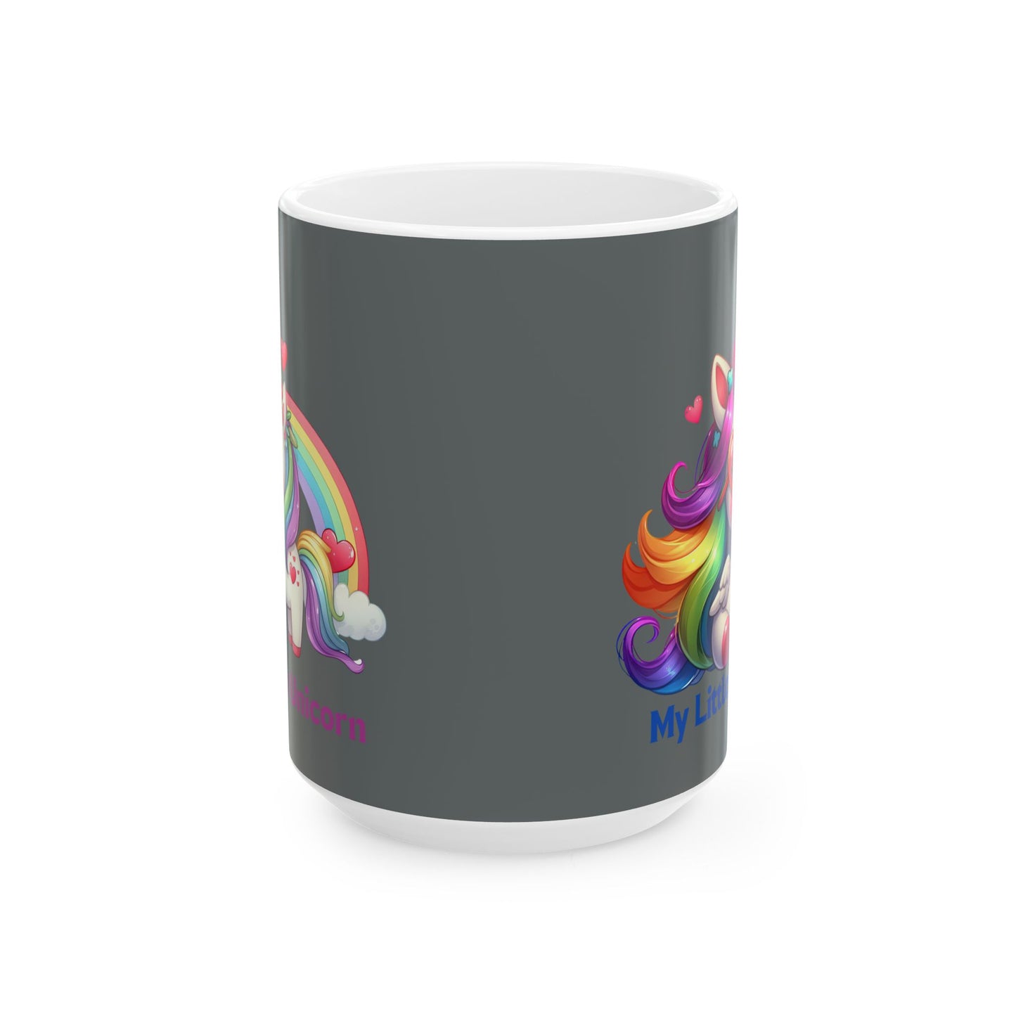 My Little Unicorn Rainbow Mug 11-15 Ounces Dark Grey