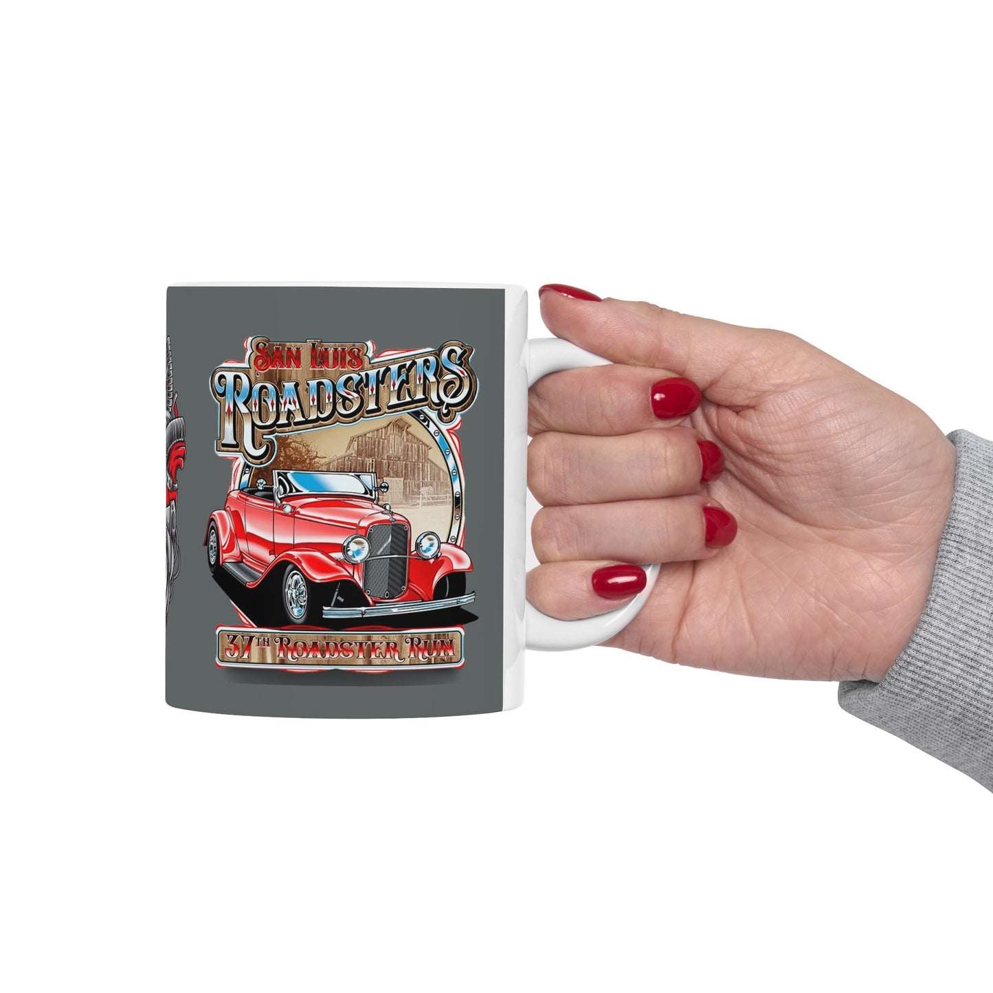 Roadsters Heart Engine Mug 11 Ounces Dark Grey