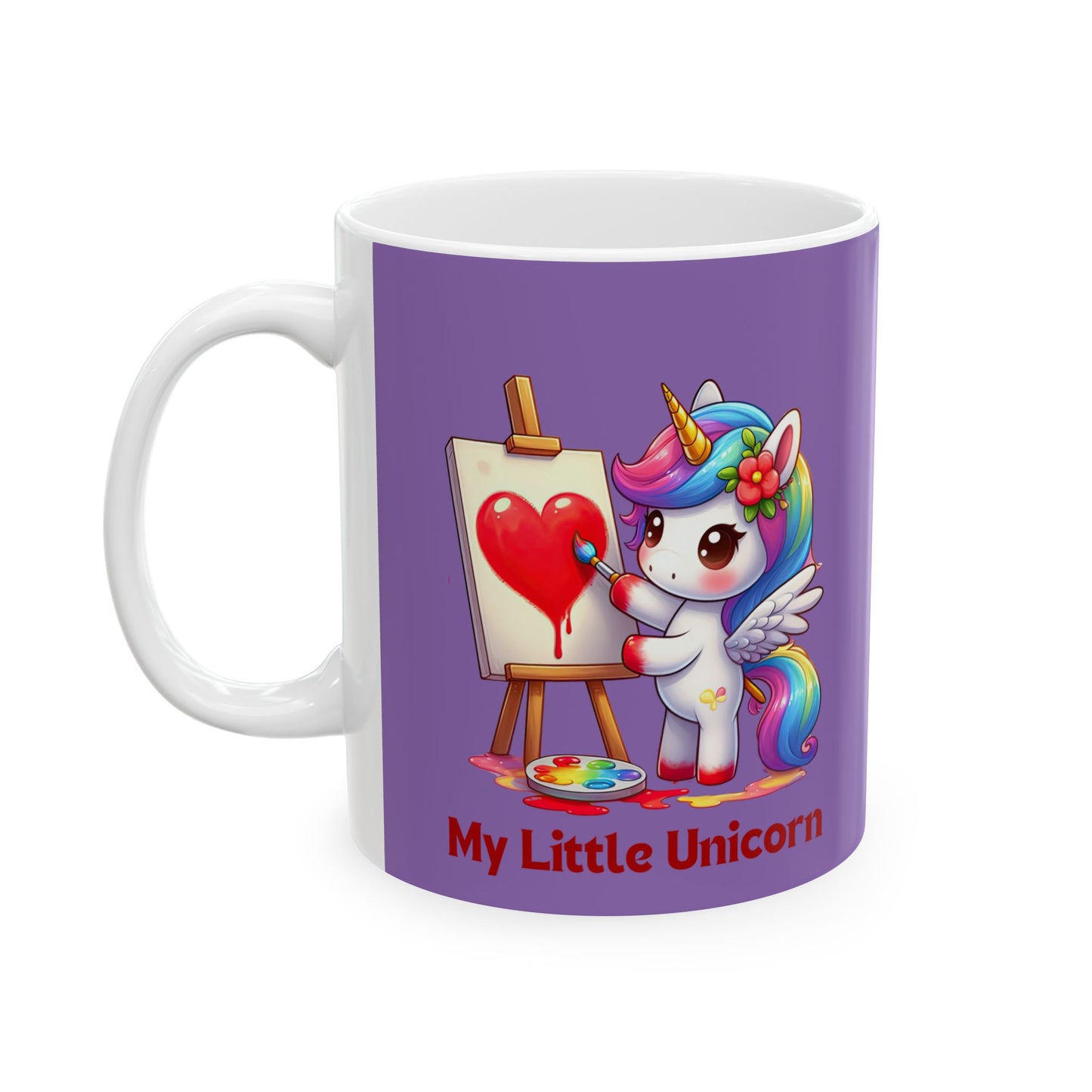 My Little Unicorn Heart Mug 11-15 Ounces Light Purple