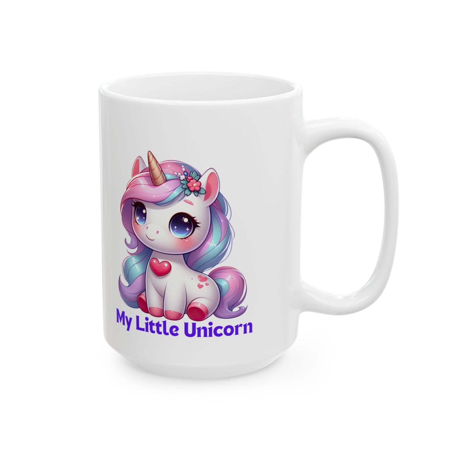 My Little Unicorn Heart Mug 11-15 Ounces White
