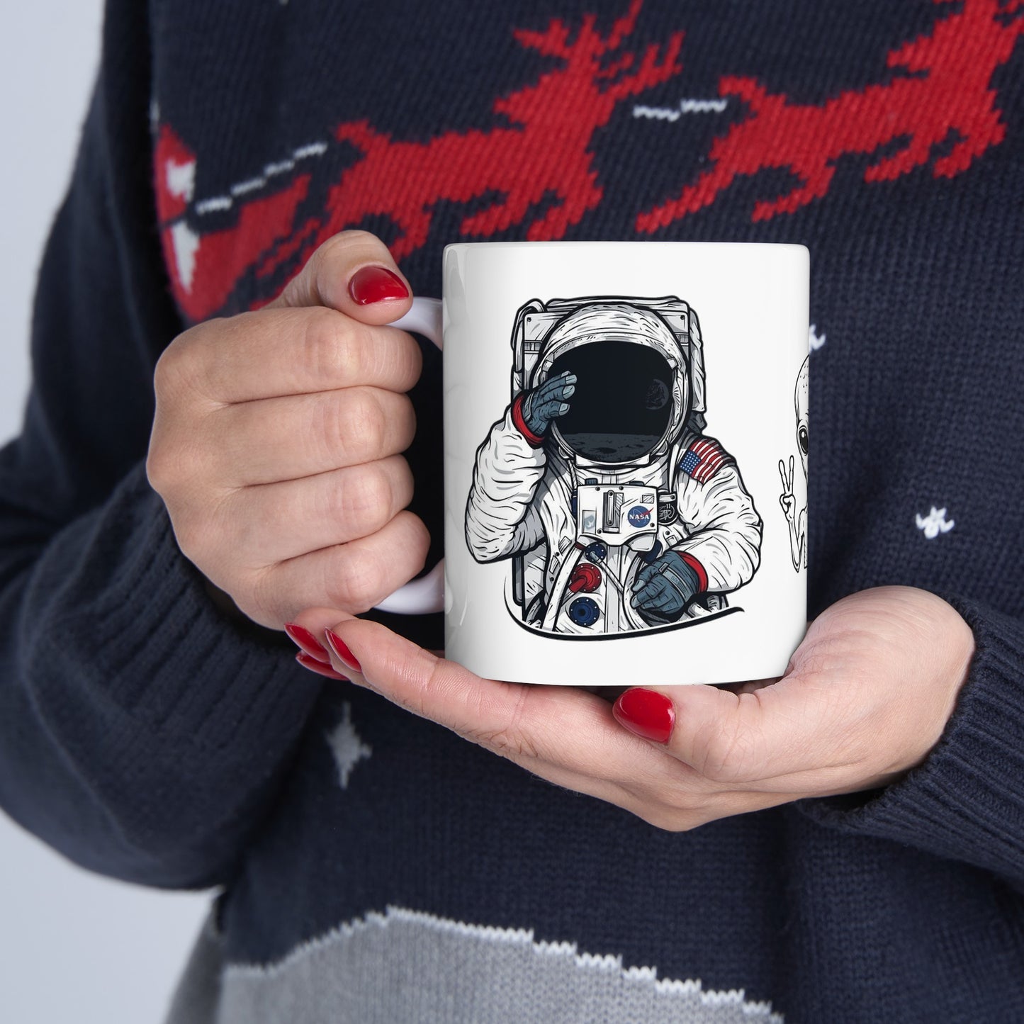 Nasa Alien Mug 11 Ounces White