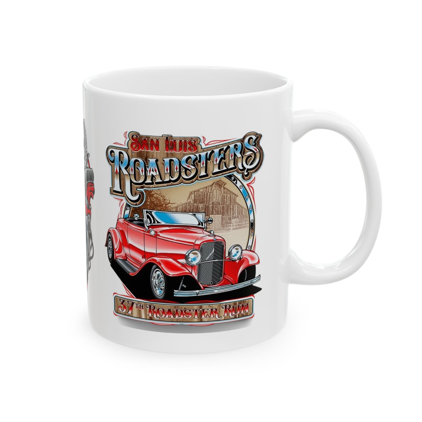 Roadsters Heart Engine Mug 11 Ounces White