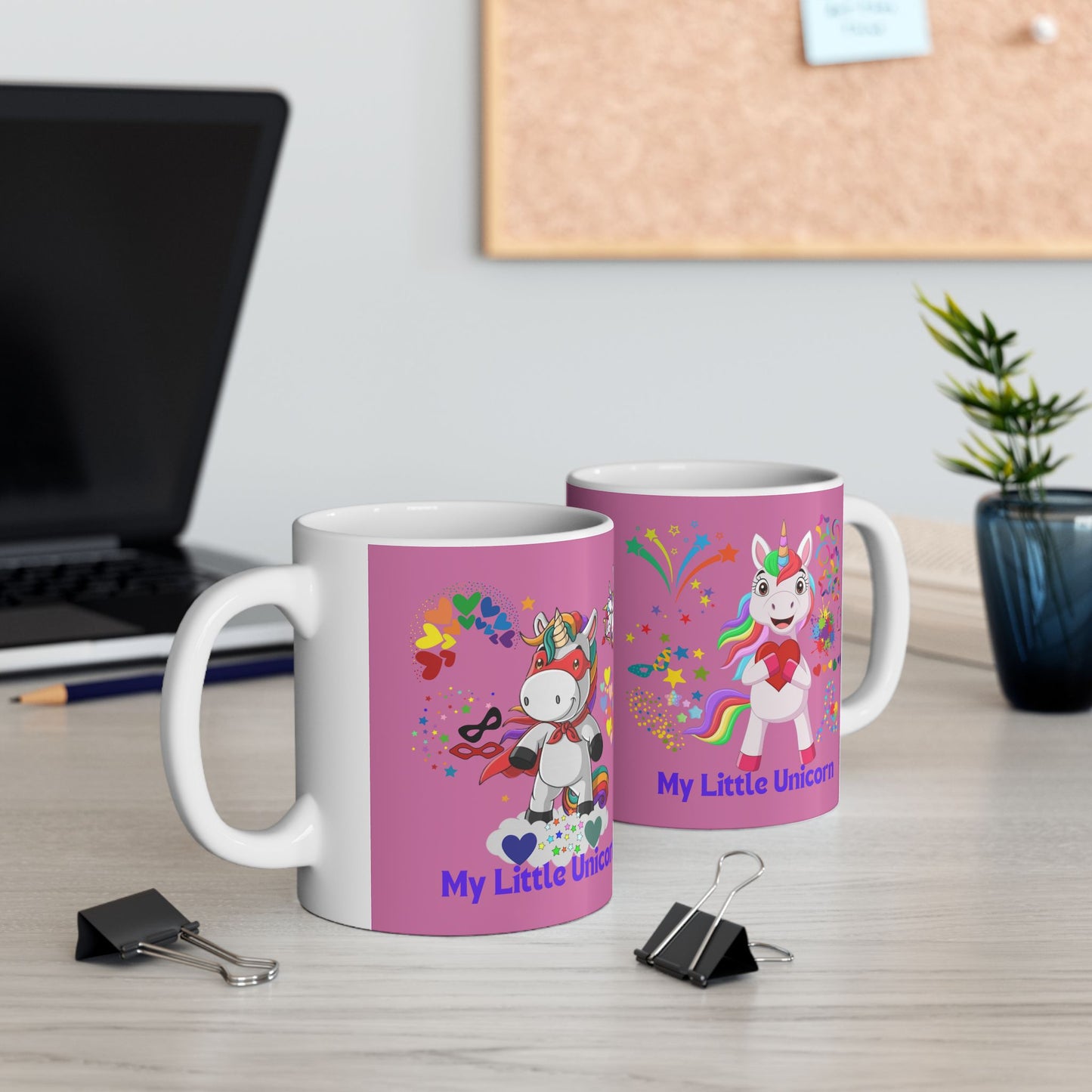 My Little Unicorn Couple Mug 11-15 Ounces Light Pink