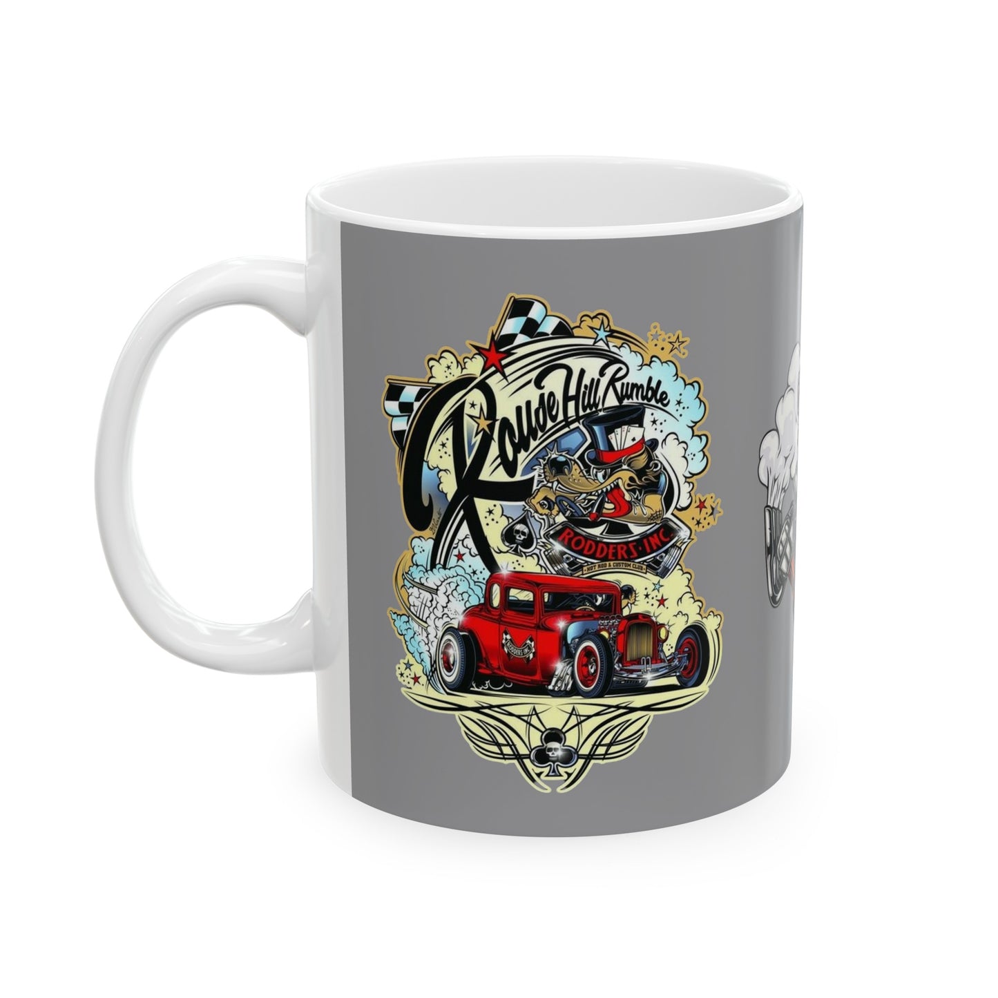Roadsters Engine Mug 11 Ounces Grey