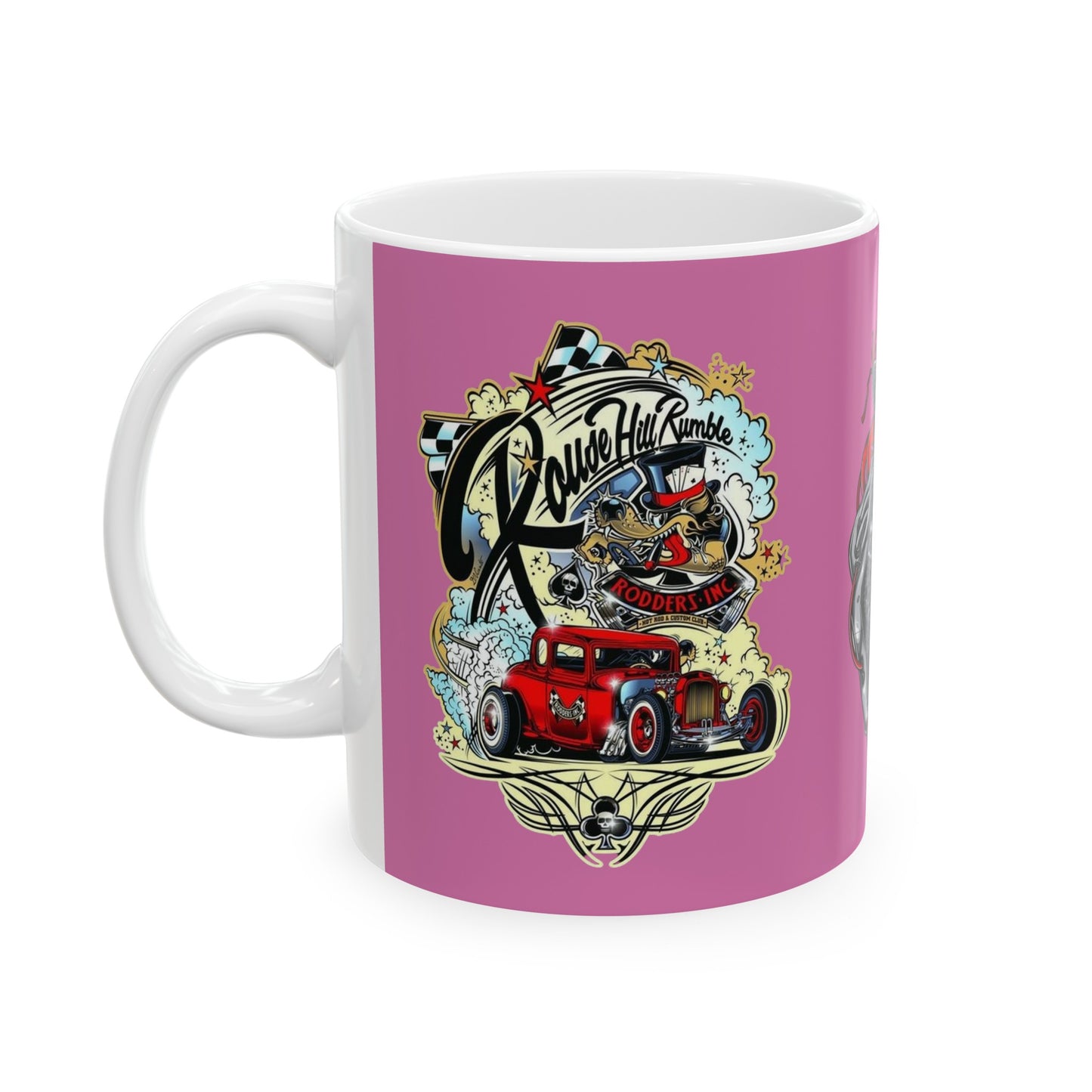Roadsters Heart Engine Mug 11 Ounces Light Pink