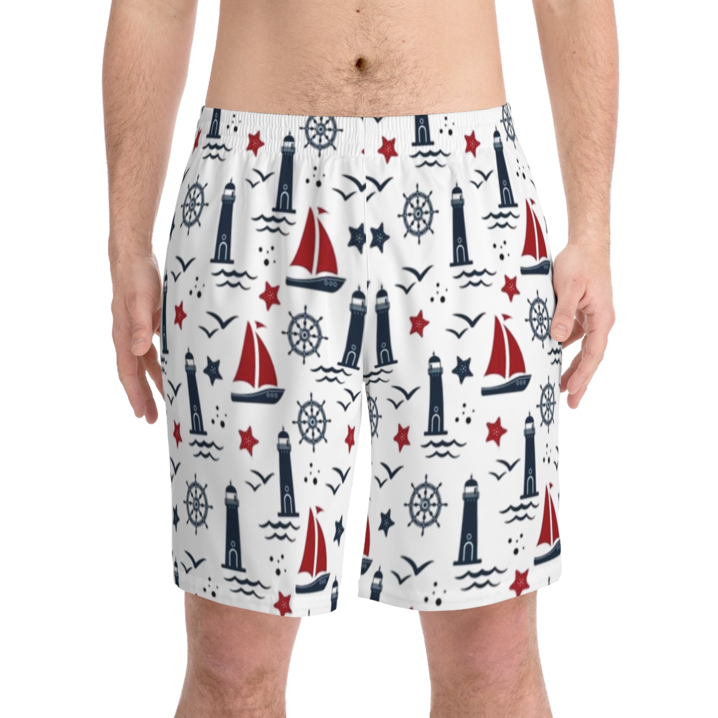 Men's Elastic Beach Shorts (AOP)