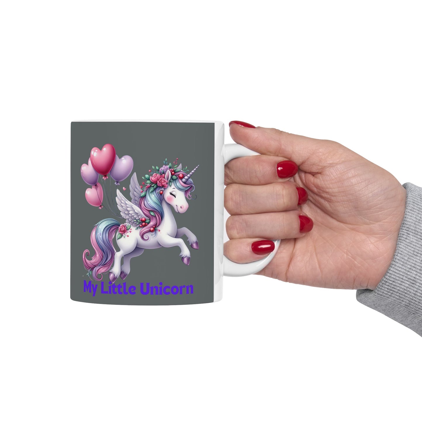 My Little Unicorn Horse Mug 11-15 Ounces Dark Grey