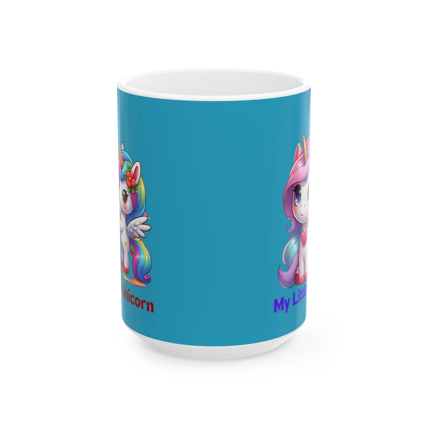 My Little Unicorn Heart Mug 11-15 Ounces Turquoise