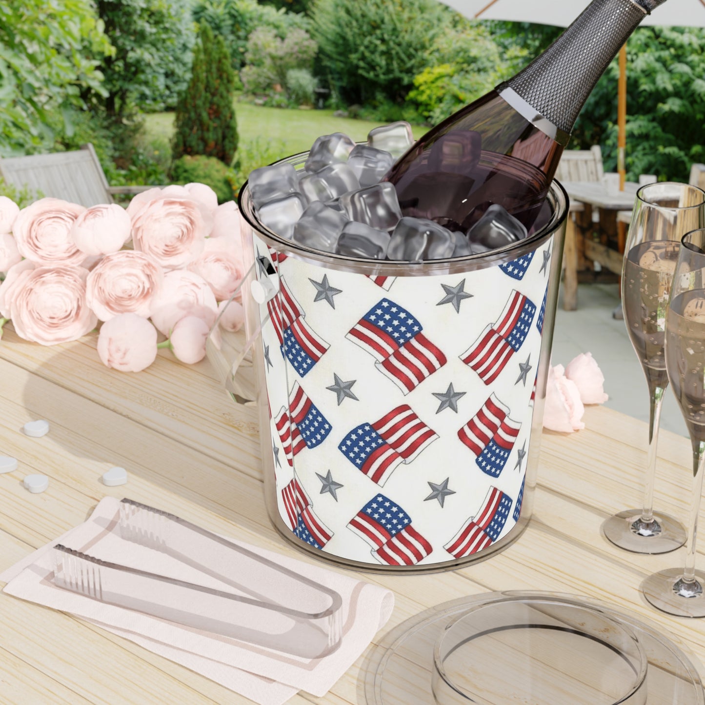 Ice Bucket with Tongs