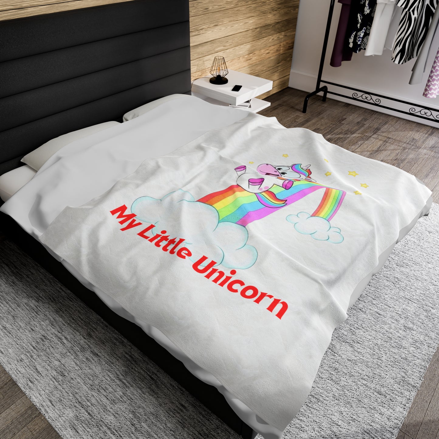 My Little Unicorn Rainbow Blankets White