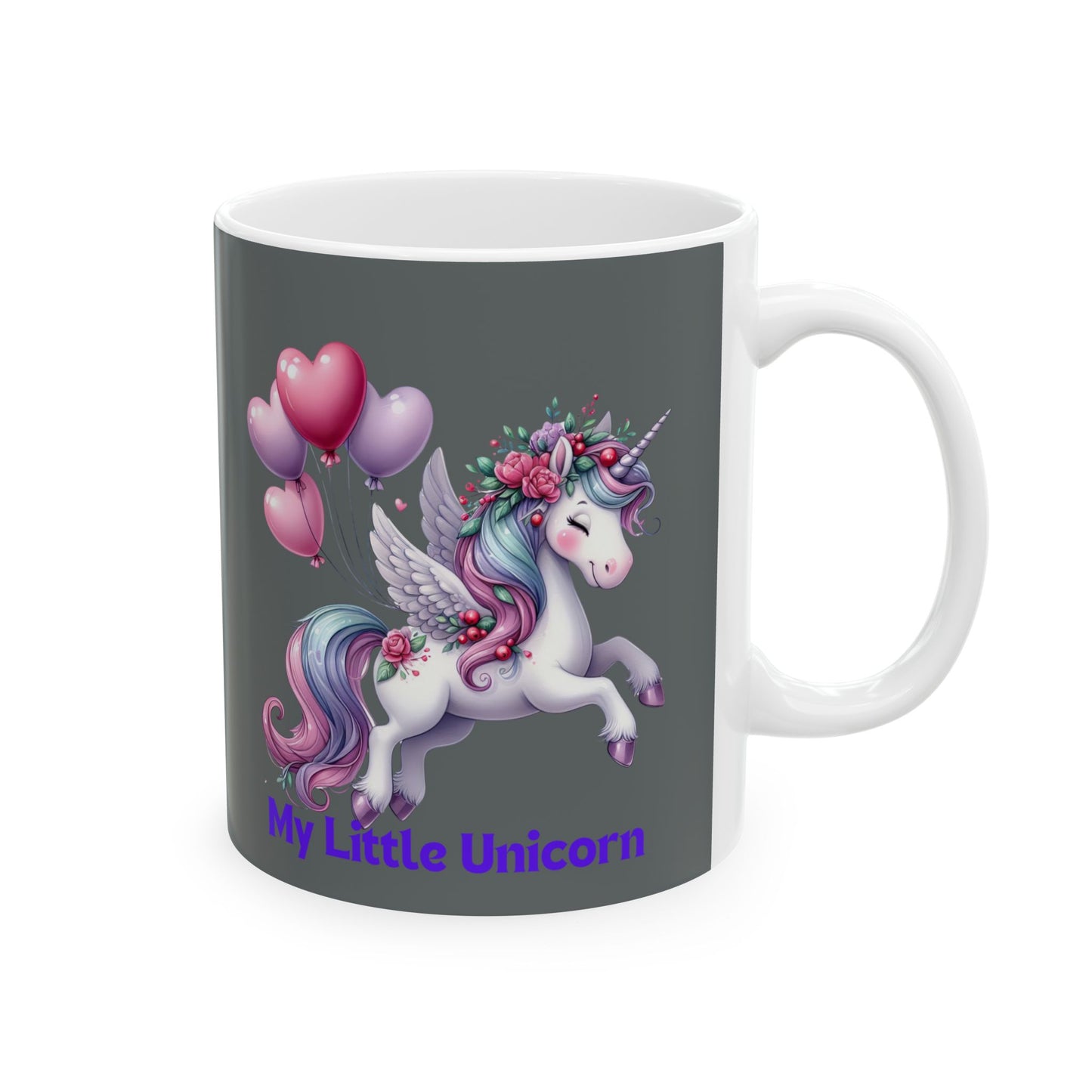 My Little Unicorn Horse Mug 11-15 Ounces Dark Grey