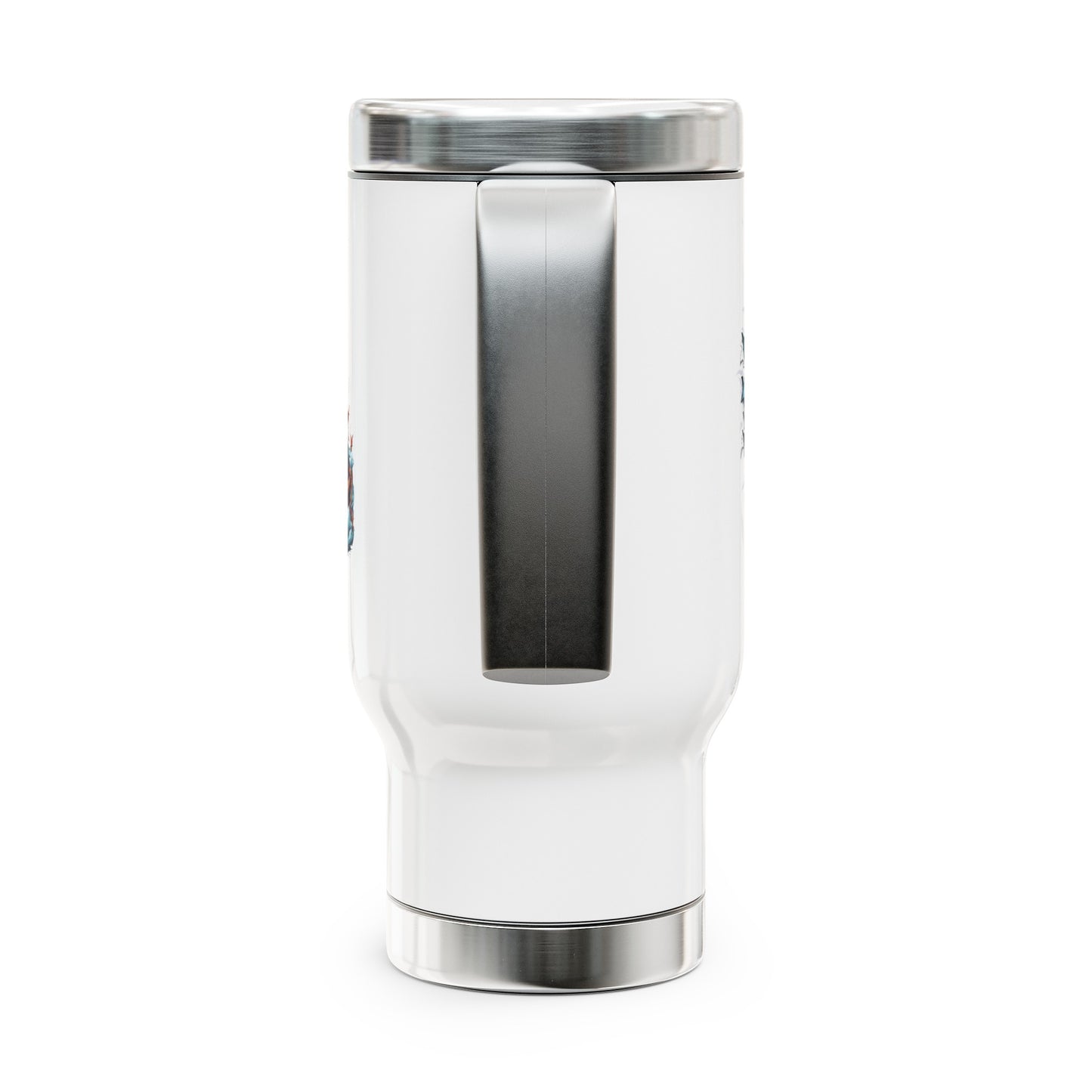 Shark Stainless Steel Travel Mug With Handle 14 Ounces White