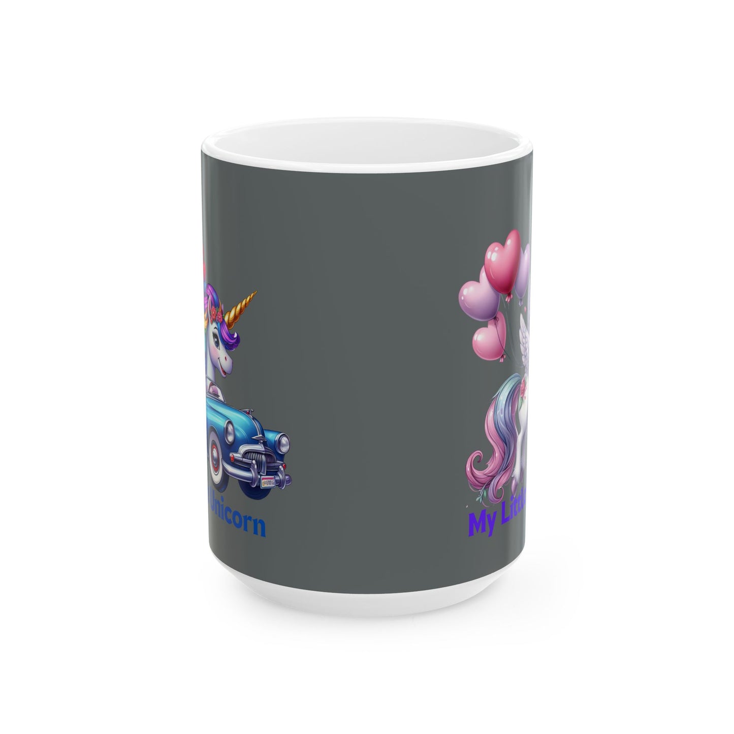 My Little Unicorn Horse Mug 11-15 Ounces Dark Grey
