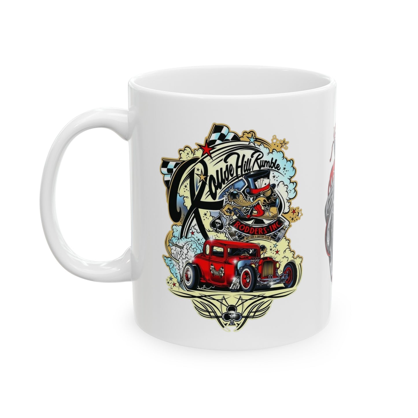 Roadsters Heart Engine Mug 11 Ounces White
