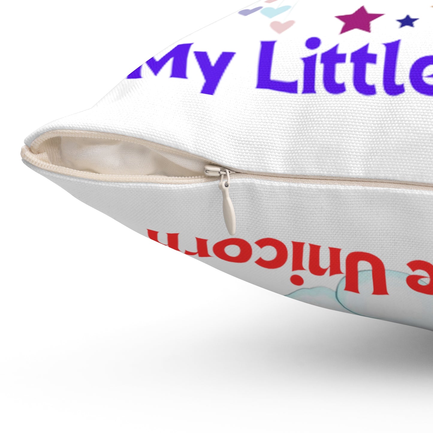 My Little Gold Star Unicorn Spun Polyester Pillow White