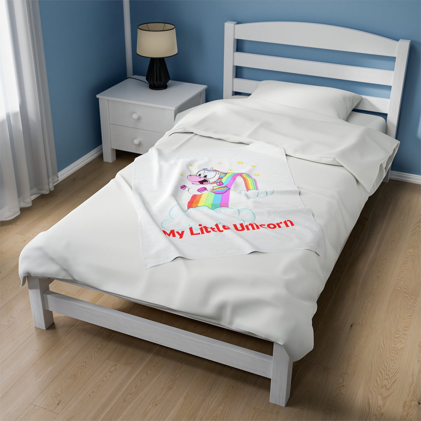 My Little Unicorn Rainbow Blankets White