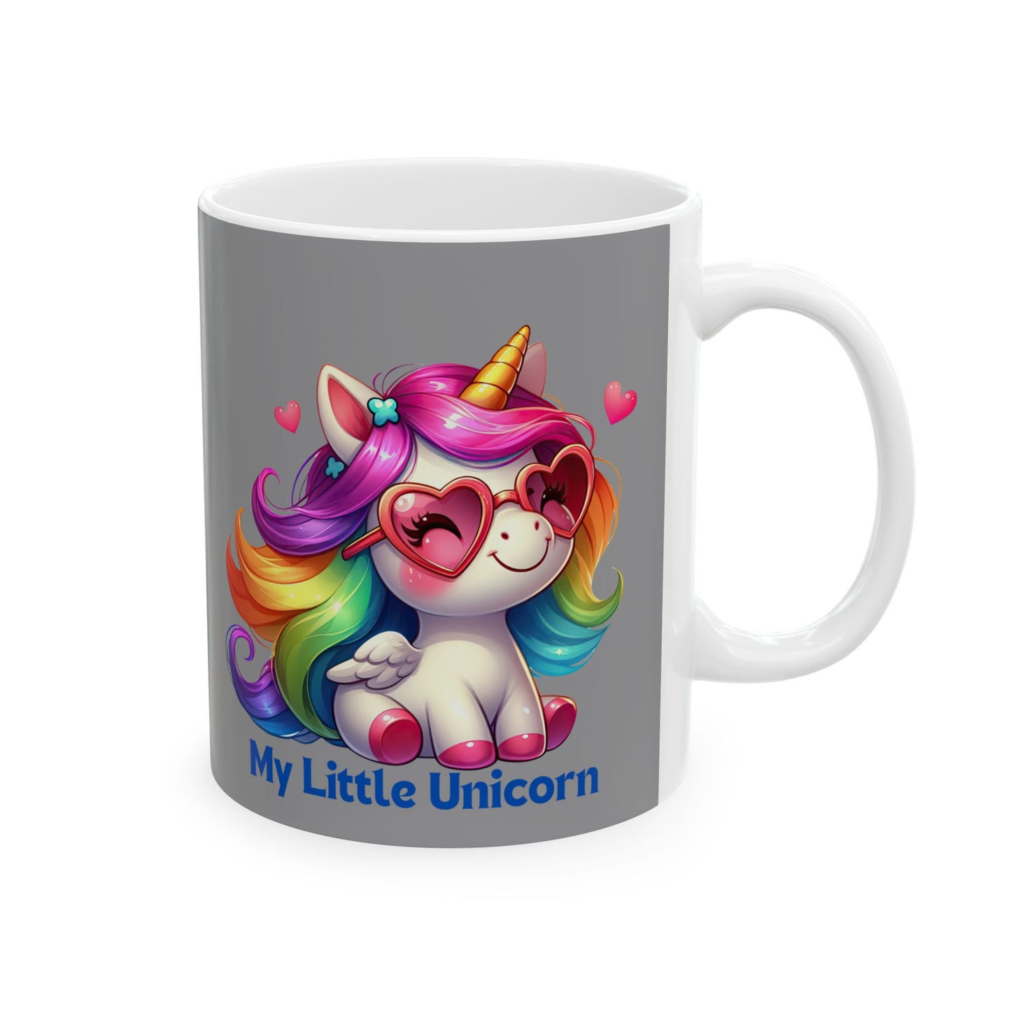 My Little Unicorn Rainbow Mug 11-15 Ounces Grey