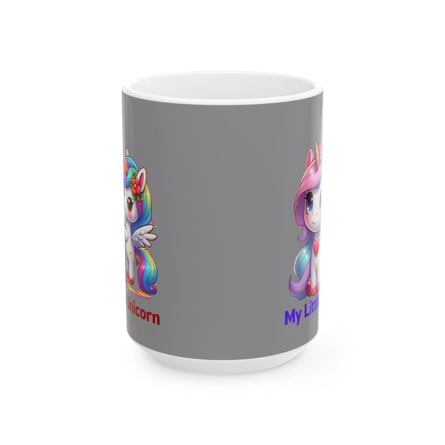My Little Unicorn Heart Mug 11-15 Ounces Grey