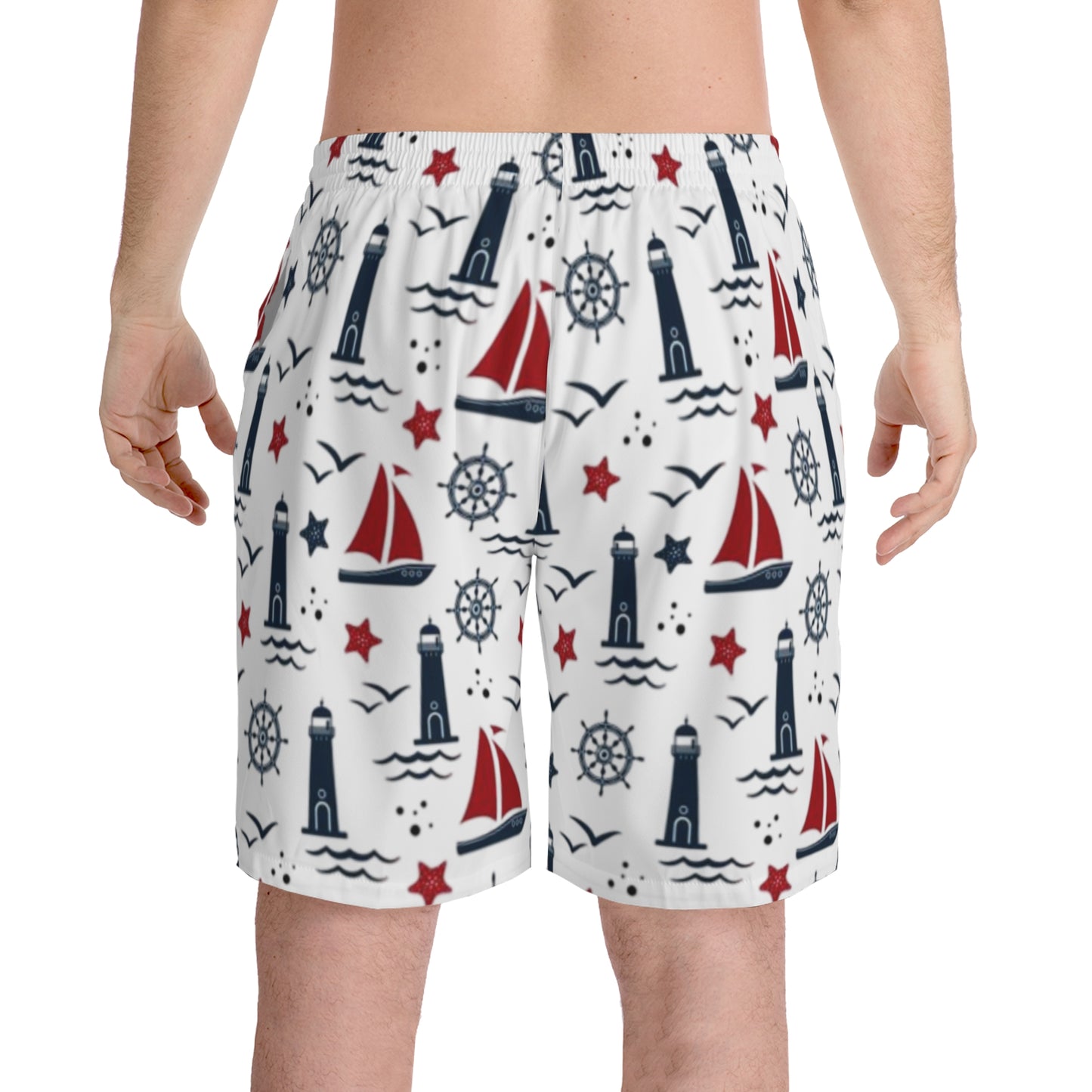 Men's Elastic Beach Shorts (AOP)