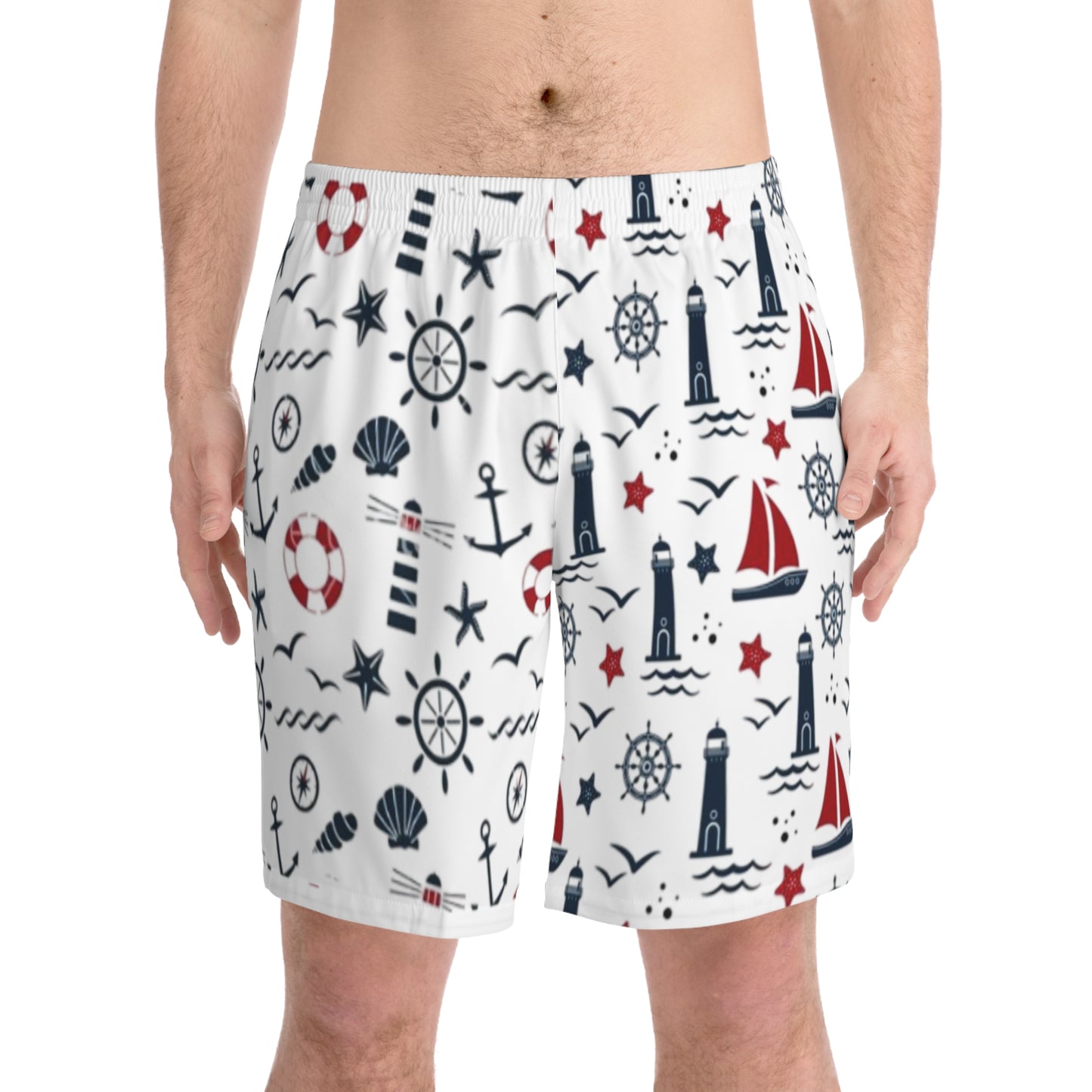 Men's Elastic Beach Shorts (AOP)
