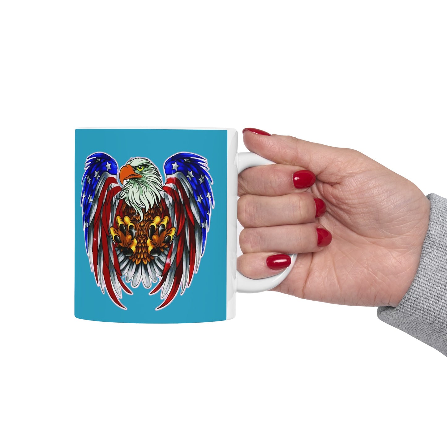 Eagle Make America Great Mug 11 Ounces Turquoise