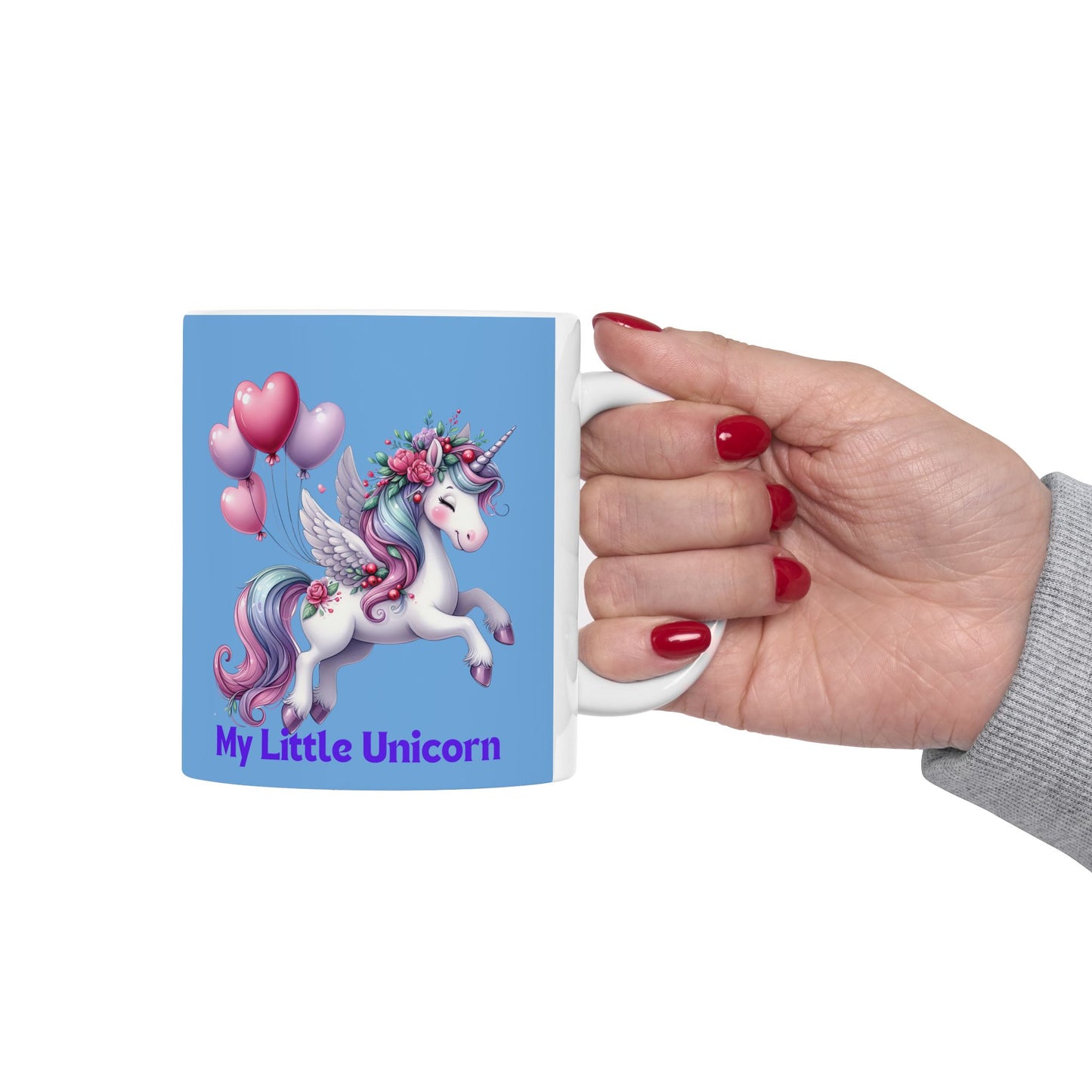 My Little Unicorn Horse Mug 11-15 Ounces Light Blue