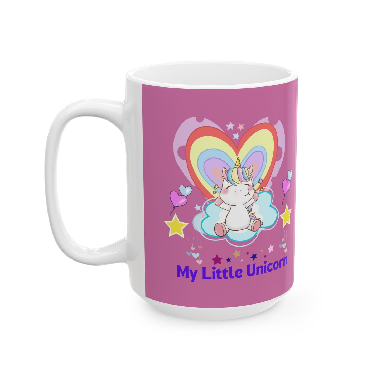 My Little Unicorn Balloons Mug 11-15 Ounces Light Pink