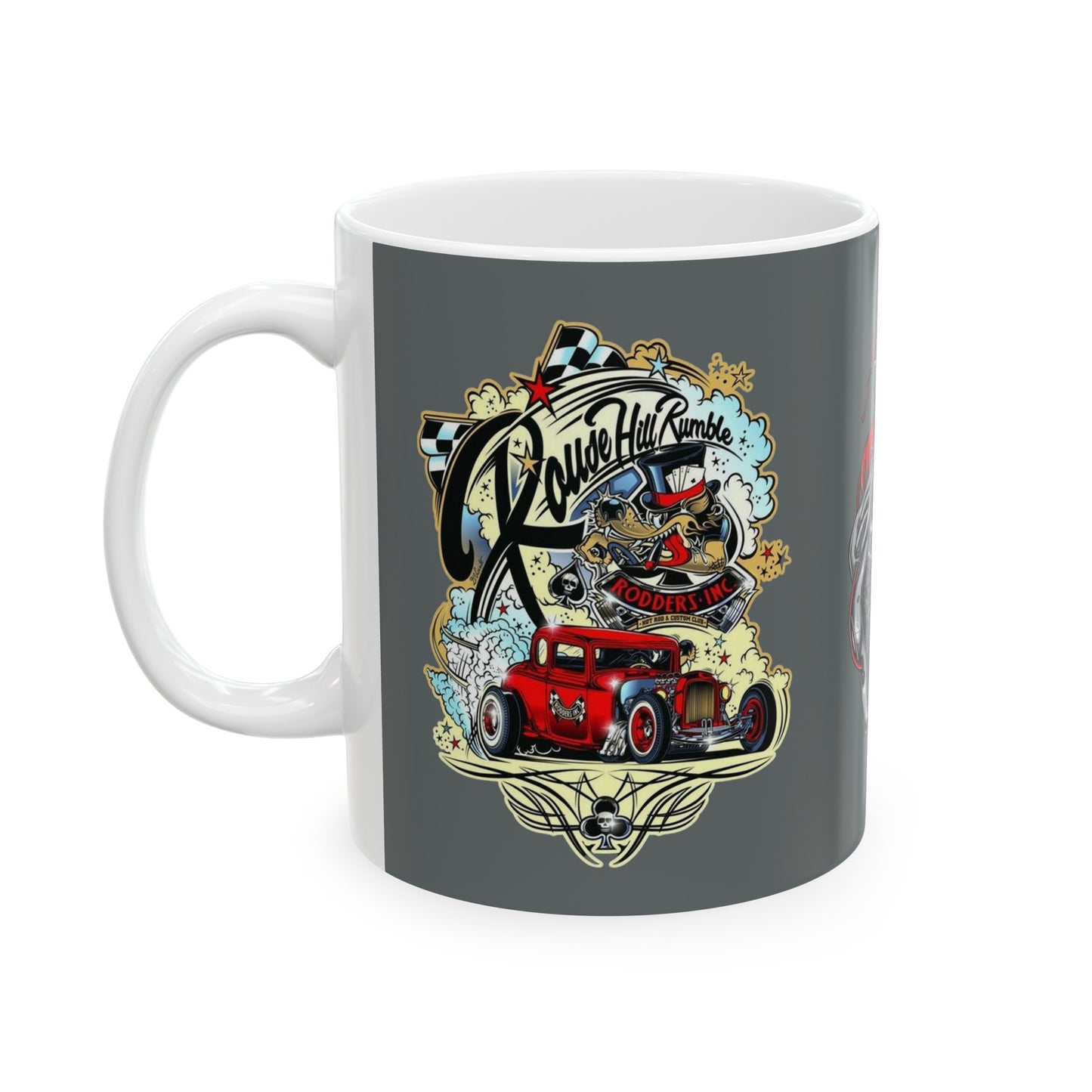 Roadsters Heart Engine Mug 11 Ounces Dark Grey