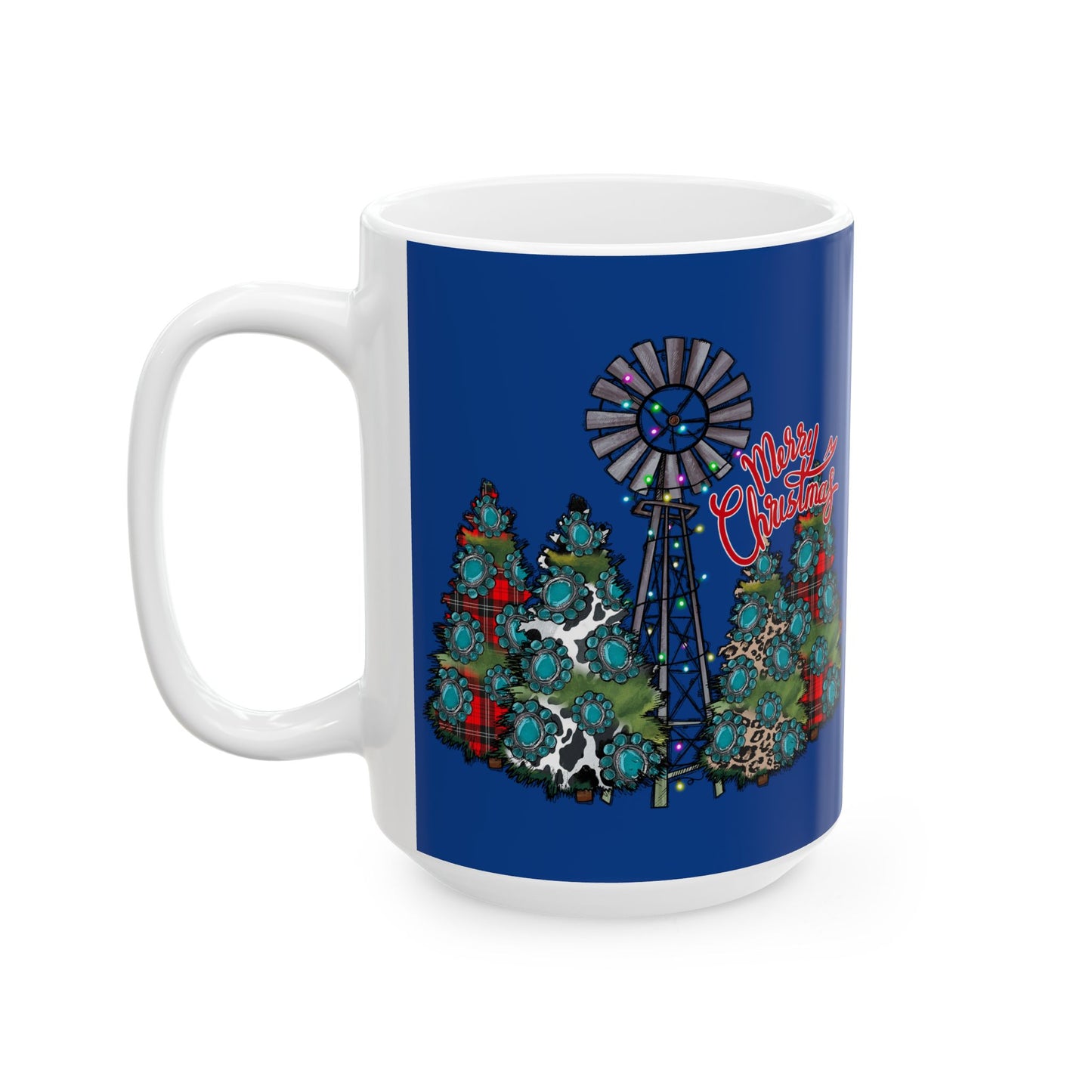 Merry Chritsmas Mug 11-15 Onces Dark Blue