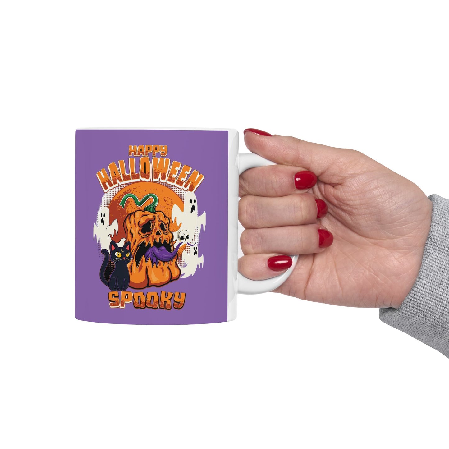 Happy Halloween Mug 11-15 Onces Light Purple