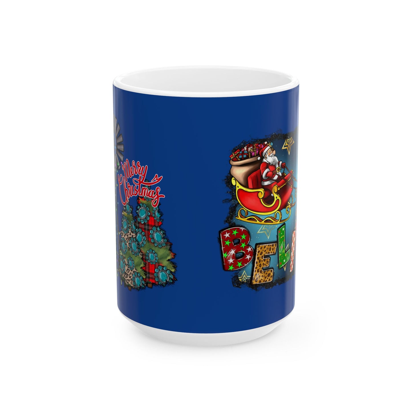 Merry Chritsmas Mug 11-15 Onces Dark Blue