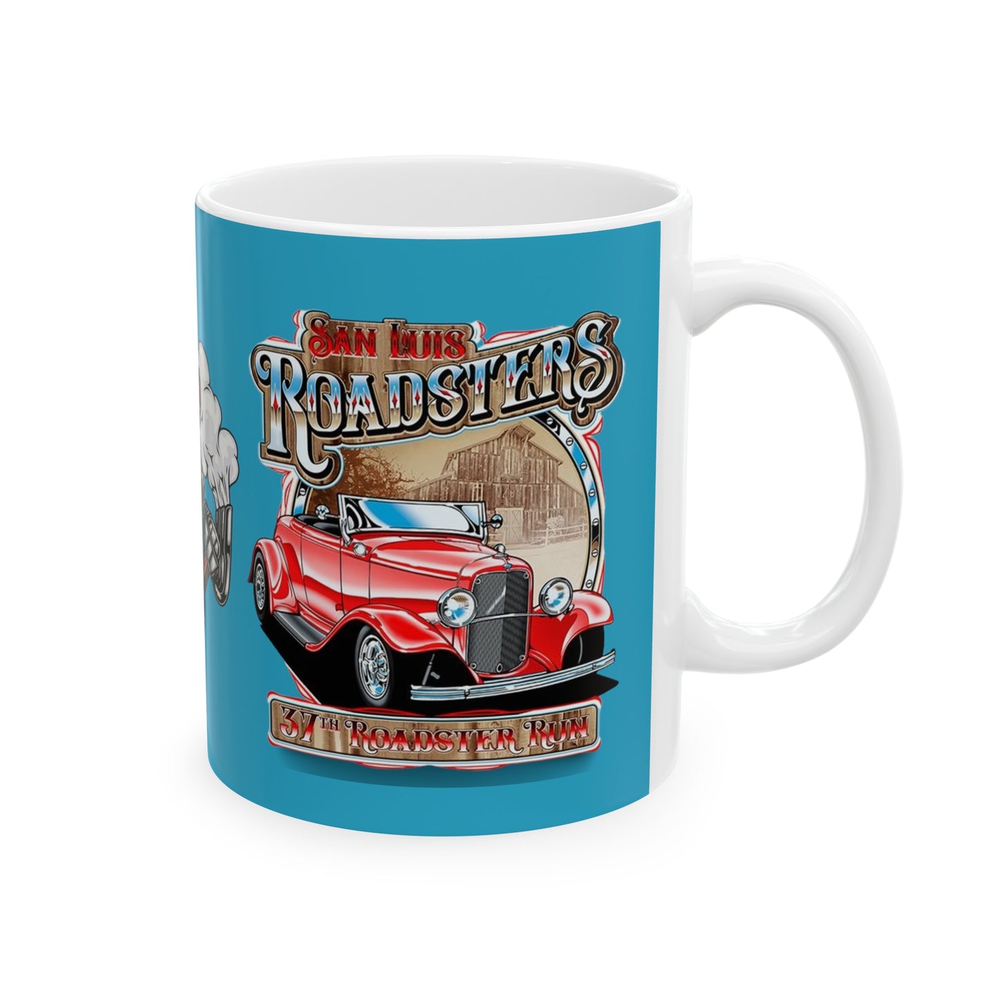 Roadsters Engine Mug 11 Ounces Turquoise