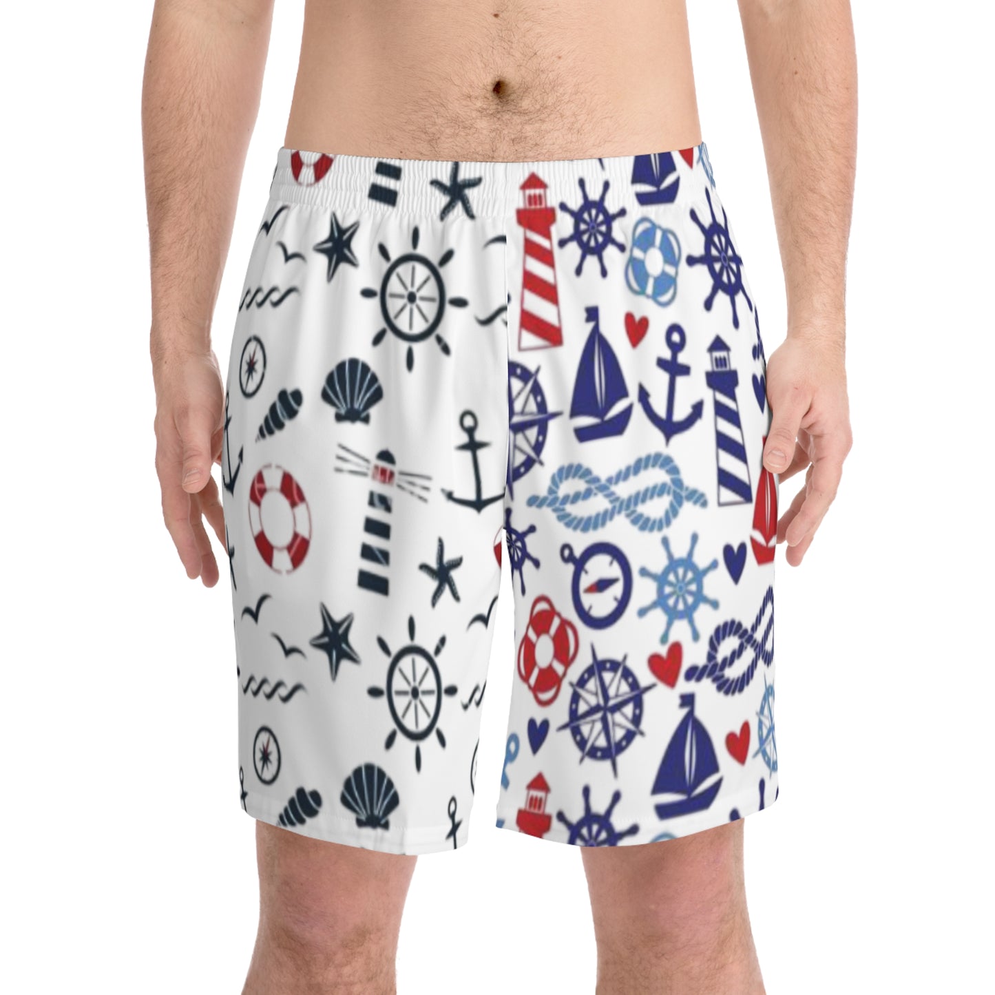 Men's Elastic Beach Shorts (AOP)
